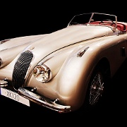 XK120 roadster : Jaguar, XK120, Sportwagen, Luxus, Moterhaube, Oldtimer, Restauriert, Topzustand, wie neu, gepflegt, alt, Freisteller, schwarz