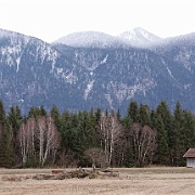 Murnauer Moos  Hütte im Murnauer Moos mit Bergen : Murnauer Moos, Berge, Hütte, Moor